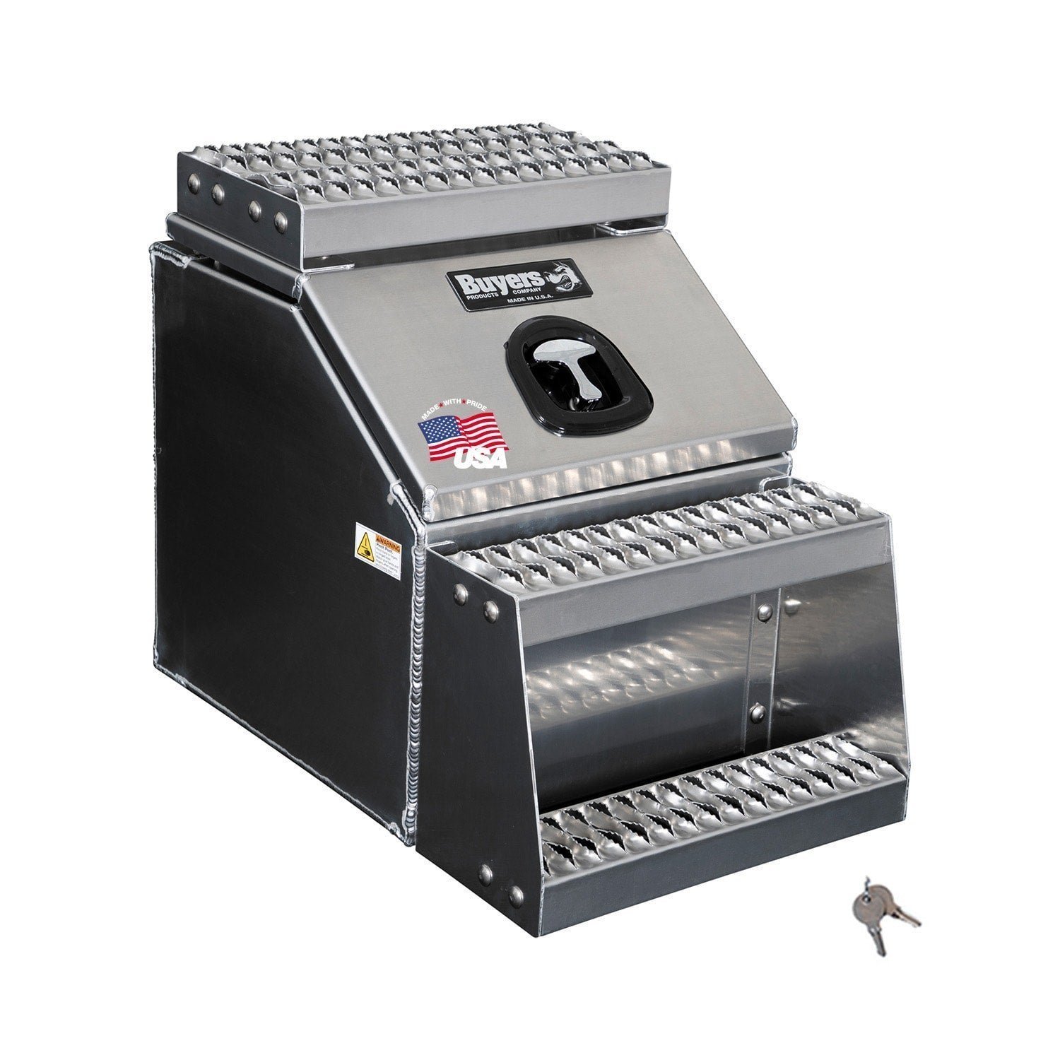 Buyers Products 28-in x 24-in x 18-in Smooth Aluminum Step Box Truck Tool Box 1705281